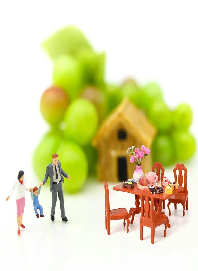 Arrowbash 40 Pieces Miniature Dollhouse Accessories Doll House Furniture Mini Tea Party Set Resin Dollhouse Table Chair Cake Food Sets Play Toys for Dining Room Kitchen Decor Accessories Gifts - Image 5